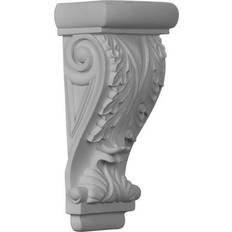 White Corbels & Brackets Ekena Millwork Millwork 3 5/8 W 2 1/8 D 7 H Leaf Corbel