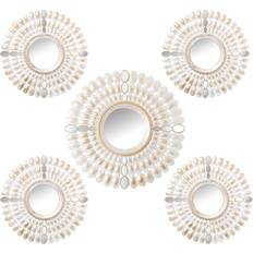 Plastic Mirrors Alexandra House Living Set Alexandra White Golden Wall Mirror