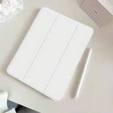 A Pure White Silicone Tablet Case With A Pen Slot And Colorful Painting, Supporting Sleep/Wake Function Samsung IPad