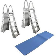 Confer Plastics Confer a frame swimming pool ladder for 48-56" pools 2 pack & hydro tools mat