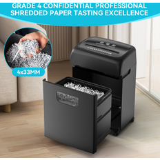 Siavonce Paper Shredder 18 Sheet High Security Level P-4 Heavy Duty Paper Card Shredder 13.78"L * 9.69"W * 20.43"H Black 13.78"L * 9.69"W * 20.43"H