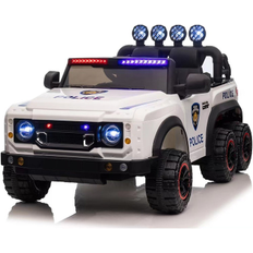 Polices Electric Vehicles No 24v Kids ride police car W/Parents Remote Control White 50.39 In. W X 25.59 In. H X 27.55 In. D