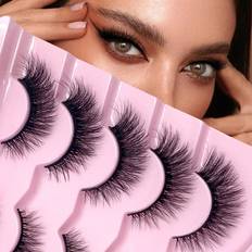 Cosmetics Shein Pairs Natural Look False Eyelashes Fluffy Wispy Lashes Faux Mink Eye Lashes Curling Fake Eyelashes