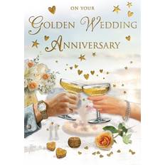 Regal golden wedding anniversary card 9" x 6" free p&p