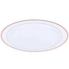 Rose Gold Disposable Plates Celebrate It 10.5" rose gold & white plastic plates by celebrate it 10ct