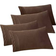 Brown Pillow Cases Elegant Comfort 4-PACK 1500 Thread Count Egyptian Pillow Case Brown