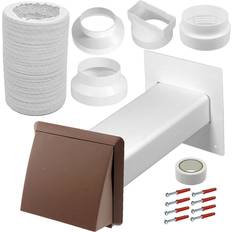 White Goods Accessories Spares2Go Air conditioner external vent kit 4" 5" 6" 100mm 125mm 150mm wall duct brown