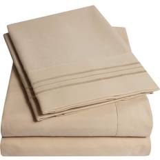 Sweet Home Collection 1500 Supreme Full Bed Sheet Beige (243.8x)
