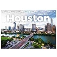 Grau Kalender Calvendo Houston Space City Tischkalender 2025 DIN A5 quer, CALVENDO