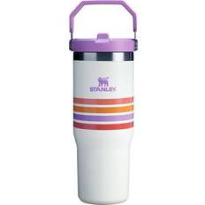 Stanley IceFlow with Flip Straw Varsity Collection Cream Lilac Stripe Travel Mug 30fl oz