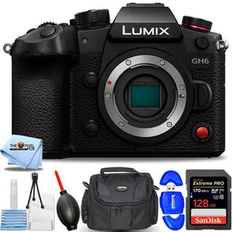 Panasonic Digital Cameras Panasonic Lumix GH6 Mirrorless Camera DC-GH6BODY 7PC Accessory Bundle