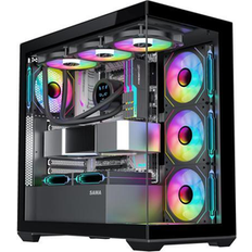 Computer Cases SAMA SV01 Gaming PC Case Computer Mid Tower Case with 4 Addressable RGB