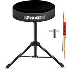 Musical Accessories 5 Core Drum Throne Padded Guitar Stool Height Adjustable Music Chair Ds 01 Vlvt Blk Black