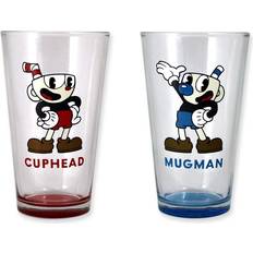 Beer Glasses Just Funky Cuphead and Mugman Beer Glass 16fl oz 2