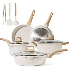 Carote Nonstick Induction Cream White Cookware Set with lid 11 Parts