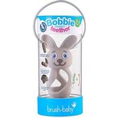 Brush-Baby Bobbie Bunny Teether Toy Cappuccino Grey Twist & Bounce Teething Toy