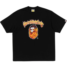 Bape T-shirts Bape Mad Flame Ape Head Relaxed Fit T-shirt - Black