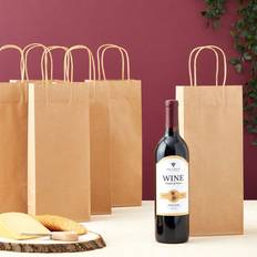 Shein Kraft Paper Wine Gift Bags with Handles Brown Pack