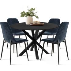 Wade Logan Folmar Dark Blue Dining Set 39.5" 5