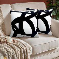 Microfiber Kuddar Shein 2 18 X 18 Kuddöverdrag Vit, Svart