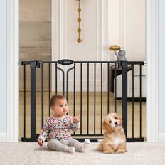 Shein Beberoad Love Double Door Baby Gate For Stairs And Doorways Pressure Mounted Dog Pet Gate Extra Wide AutoClose Walk Thru Baby Pet Safety Gate Includes