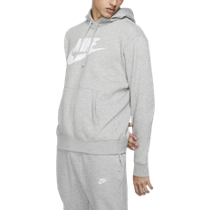 Nike sportswear club fleece pullover hoodie Nike Men's Sportswear Club Fleece Graphic Pullover Hoodie - Dark Grey Heather/Matte Silver/White