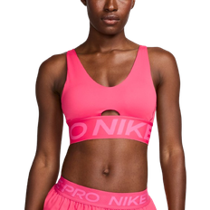 Nike Pro Indy Plunge Women's Medium-Support Padded Sports Bra - Aster Pink/Pinksicle/White