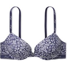 Underwear Victoria's Secret Pink Wear Everywhere Super Push-up Bra - Midnight Navy Bandana Print