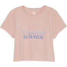 Victoria's Secret Pink Dreamer Cotton Crop Tee - Wanna Be Pink/Aloha Summer