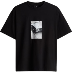 H&M T-shirts H&M Loose Fit Printed T-shirt - Black/Car