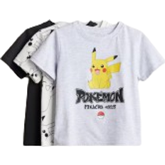 Pokemon Children's Clothing H&M Printed T-shirts 3-pack - Light gray Melange/Pokémon