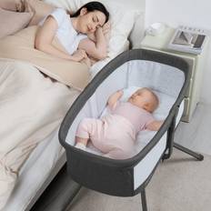 Bassinets Angelbliss 3 in 1 rocking bassinet & baby portable travel bassinet bedside cr... Black 15.55