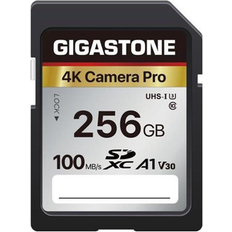 Gigastone 256GB SDXC Memory Card 4K Pro Series Transfer Speed Up to 100MB/s Compatible with Canon Nikon Sony Camcorder, A1 V30 UHS-I Class 10 for