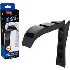For playstation ps5 vertical cooling fan dual controller charging earphone hook