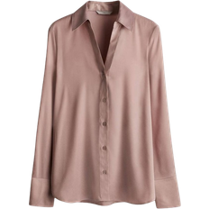 Elastane/Lycra/Spandex - Women Shirts H&M V Neck Blouse - Dusty Rose