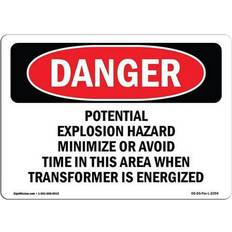 Red Workplace Signs SignMission 12 18 OSHA Danger Sign Potential Explosion Hazard Minimize Avoid