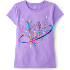 Girls - Purple Tops The Children's Place Girl's Icon Heart Graphic Tee - Dream Lilac CL