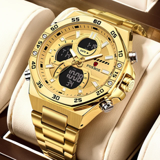 Lige dual display for men fashion business waterproof men top bran