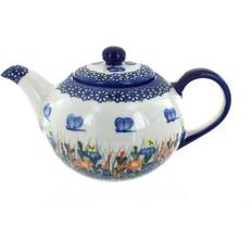 Freezer Safe Teapots Blue Rose Pottery Polish 8C WR Unikat Teapot