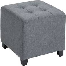 Linen Foot Stools Homcom linen Foot Stool