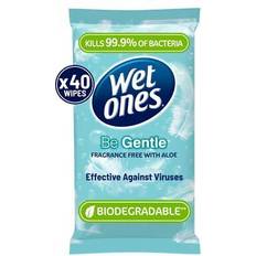 Wet Wipes Wet Ones be gentle biodegradable antibacterial hand wipes, 40
