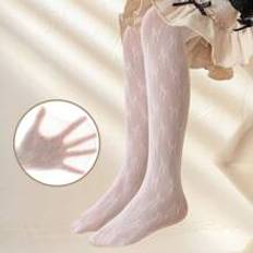 Vita Strumpbyxor Shein 1pc Toddler Girls' Breathable White Lace Butterfly Patterned Tights With Skin-Friendly Comfortable Seamless Pantyhose For Daily Wear And Match W