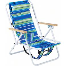 Shein pc Folding Beach Chair Position Portable Backpack Foldable Camping Chair With Headrest Cup Holder And Wooden Armrests Blue Green Stripes