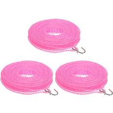 Clothing Care Uxcell Portable clothesline, 16.4ft nylon windproof non-slip washing line, pink 3pcs