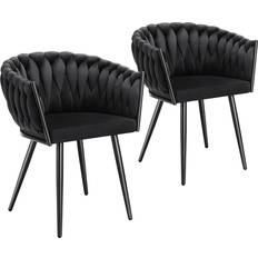 tectake Astano Black Køkkenstol 75cm 2stk