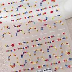 Shein 5D Nail Art Stickers Vintage Wreath Relif Adhesive Nail Stickers Decals