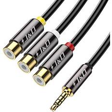 J&D to 3RCA Cable, Gold Copper Shell Heavy Duty 3 RCA