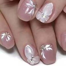 Nagelprodukter Shein 24pcs/Set Elegant And Beautiful Short False Nails, With Lovely Simple Patterns In Gentle Rhinestones, Great Daily