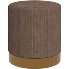 Brown Stools Homcom Modern Round Rest Foot Stool