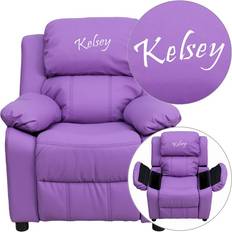 Flash Furniture Kid's Room Flash Furniture BT-7985-KID-LAV-EMB-GG Personalized Deluxe Heavily Padded Lavender Vinyl Recliner